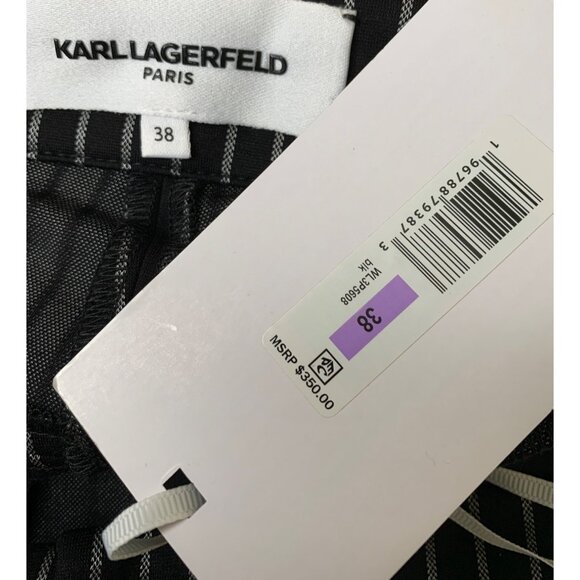 Mens Karl Lagerfeld Black Pinstripe Dress Utility Pants Size 38 NWT RZ10403 $350 - Picture 6 of 16